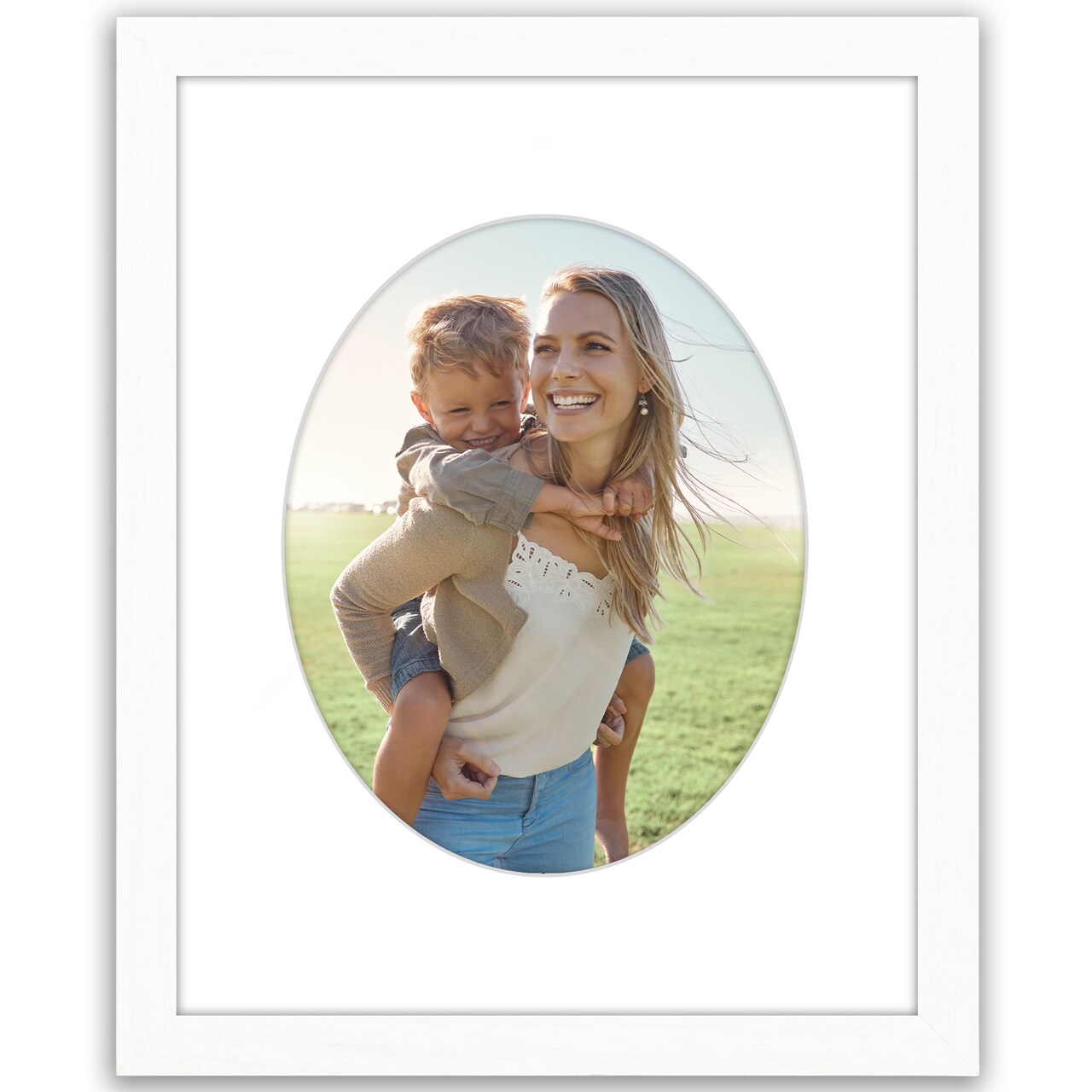Americanflat Picture Frame with Oval-Shaped Mat - Ideal for Any Room, Living Rooms, Dorm Room